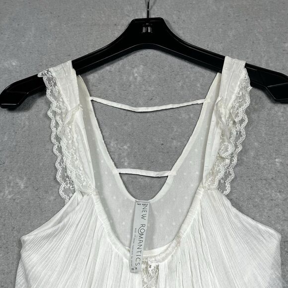 Free People Top Womens Size XS Eggshell Lace Tank Top New Romantics Sleeveless - Picture 2 of 11